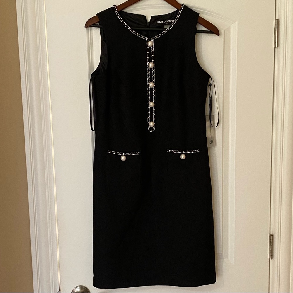 Karl lagerfeld pearl chain dress